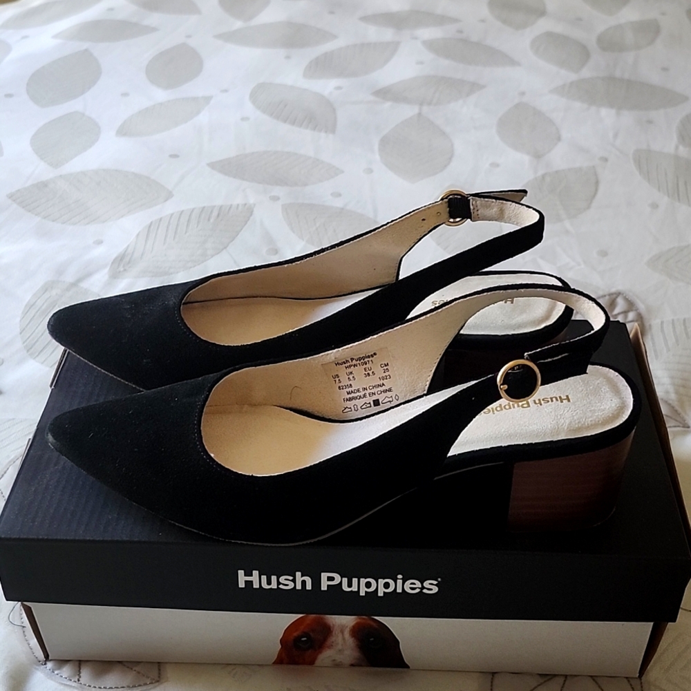 Black Suede Slingbacks